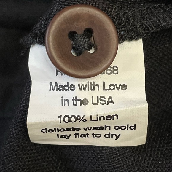 Lily Ashwell Black Linen Slim Overalls XS - Picture 5 of 5